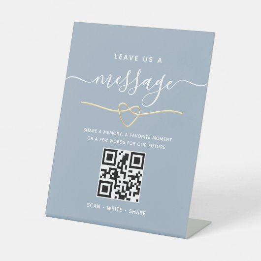 Signe De Table Code QR Laissez-nous un message Mariage (Recto)