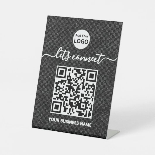 Signe De Table Code QR | Logo Black Scan pour se connecter (Recto)