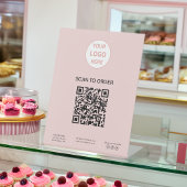 Signe De Table Code QR Logo Boulangerie rose