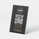 Signe De Table Code QR Logo de révision d'entreprise personnalisé (Recto)