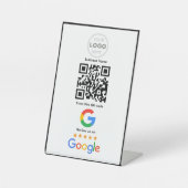 Signe De Table Code QR Logo de révision d'entreprise personnalisé (Recto)
