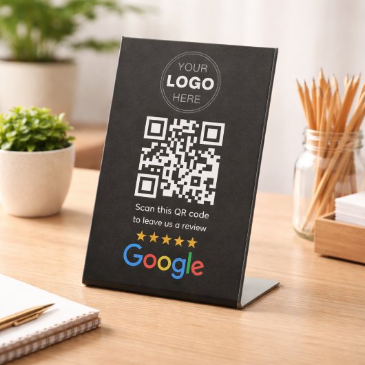 Signe De Table Code QR Logo de révision d'entreprise personnalisé
