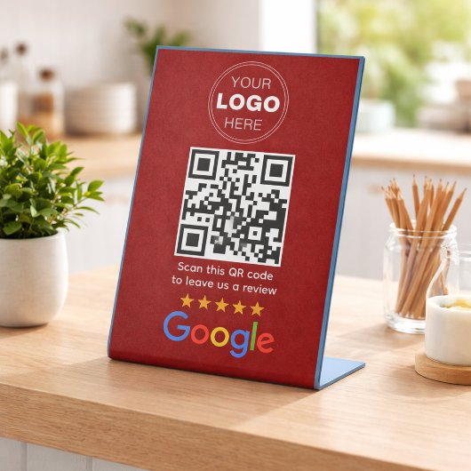 Signe De Table Code QR Logo de révision d'entreprise personnalisé