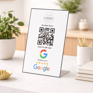 Signe De Table Code QR Logo de révision d'entreprise personnalisé