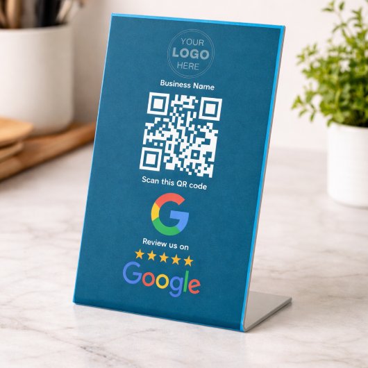 Signe De Table Code QR Logo de révision d'entreprise personnalisé
