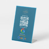 Signe De Table Code QR Logo de révision d'entreprise personnalisé (Recto)