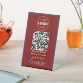 Signe De Table Code QR Logo de révision d'entreprise personnalisé (In SItu)