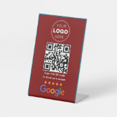 Signe De Table Code QR Logo de révision d'entreprise personnalisé (Recto)