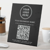 Signe De Table Code QR Logo Entreprise Noir (In SItu)