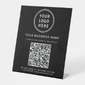 Signe De Table Code QR Logo Entreprise Noir (Recto)