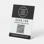 Signe De Table Code QR Logo Entreprise Noir Blanc (Recto)