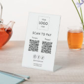 Signe De Table Code Qr Logo Entreprise Scan To Pay (In SItu)