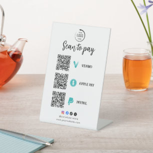 Signe De Table Code QR Logo Entreprise Scan To Pay