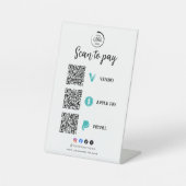 Signe De Table Code QR Logo Entreprise Scan To Pay (Recto)