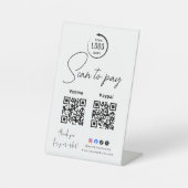 Signe De Table Code QR Logo Entreprise Scan To Pay (Recto)