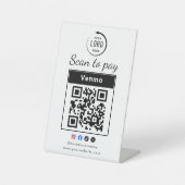 Signe De Table Code QR Logo Entreprise Scan To Pay (Recto)