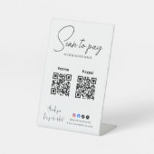 Signe De Table Code QR Logo Entreprise Scan To Pay (Recto)