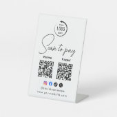Signe De Table Code QR Logo Entreprise Scan To Pay (Recto)