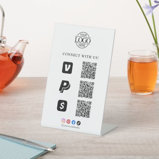Signe De Table Code Qr Logo Entreprise Scan To Pay Table Basse (In SItu)