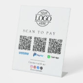 Signe De Table Code Qr Logo Entreprise Scan To Pay Table Basse (Recto)