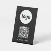Signe De Table Code QR Logo Entreprise Scannez pour Commander Noi (Recto)