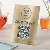 Signe De Table Code QR Logo Paiement Scan Or (In SItu)