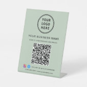 Signe De Table Code QR Logo Réseau Social Sage Entreprise (Recto)