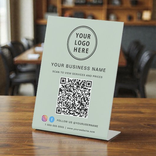 Signe De Table Code QR Logo Réseau Social Sage Entreprise