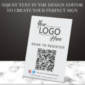 Signe De Table Code QR Logo Réseaux Sociaux Entreprise