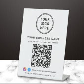 Signe De Table Code QR Logo Réseaux Sociaux Entreprise