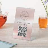 Signe De Table Code QR | Logo Rose Gold du menu Analyse sans cont (In SItu)