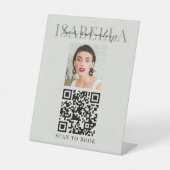 Signe De Table Code QR Maquilleuse Coiffeuse Faux Lin (Recto)