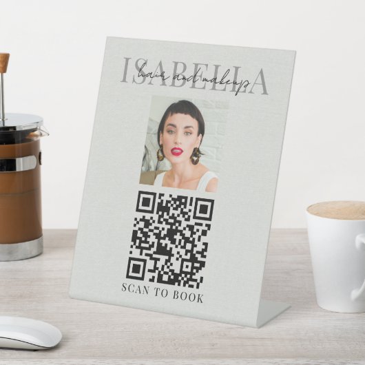 Signe De Table Code QR Maquilleuse Coiffeuse Faux Lin (In SItu)