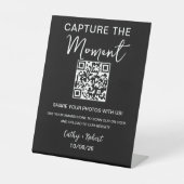 Signe De Table Code QR Mariage Moderne Capturer l'amour (Recto)