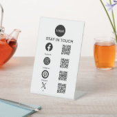 Signe De Table Code QR Médias sociaux Médias commerciaux Cachet (In SItu)