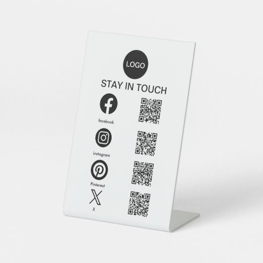 Signe De Table Code QR Médias sociaux Médias commerciaux Cachet (Recto)