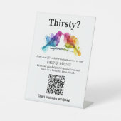 Signe De Table Code 🌈 QR Menu Boire Rainbow Lovebirds Collection (Recto)