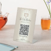 Signe De Table Code QR Menu Boulangerie Gâteau Doré Gouttes de Pa (In SItu)