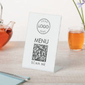 Signe De Table Code QR Menu Noir et Blanc Café Simple Scannez Moi (In SItu)