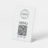 Signe De Table Code QR Menu Noir et Blanc Café Simple Scannez Moi (Recto)