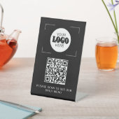 Signe De Table Code QR menu numérique logo personnalisé noir dess (In SItu)