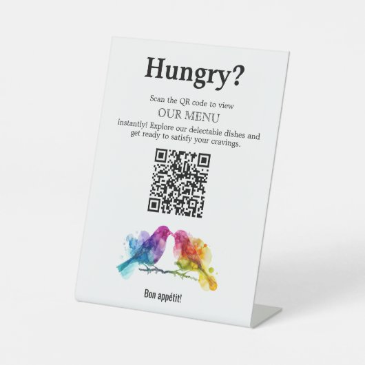 Signe De Table 🌈 code QR Menu Rainbow Lovebirds Collection (Recto)