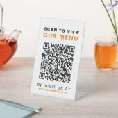 Signe De Table Code QR Menu Restaurant Café (In SItu)