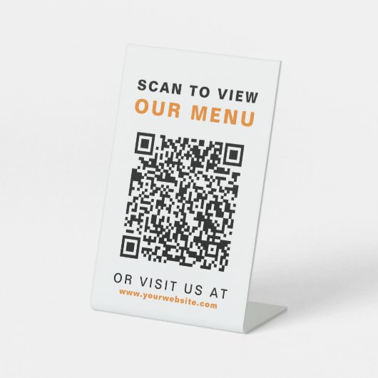 Signe De Table Code QR Menu Restaurant Café (Recto)