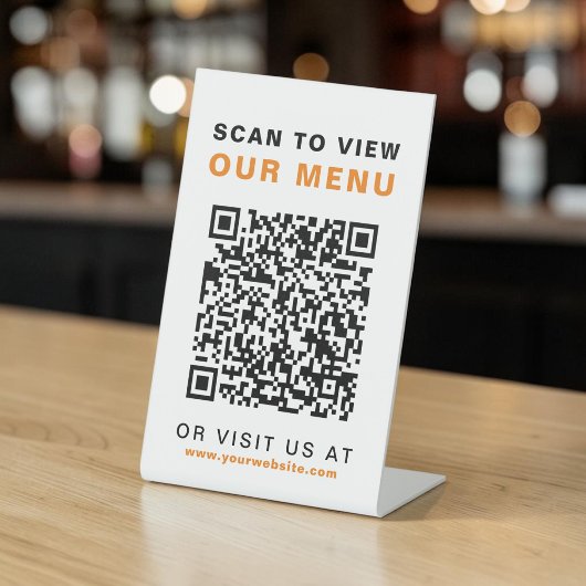 Signe De Table Code QR Menu Restaurant Café