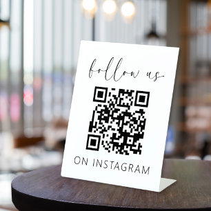 Signe De Table Code QR minimaliste Suivez-nous sur Instagram