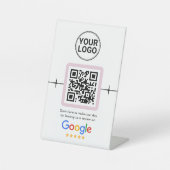 Signe De Table Code QR moderne Avis Google Logo personnalisé (Recto)