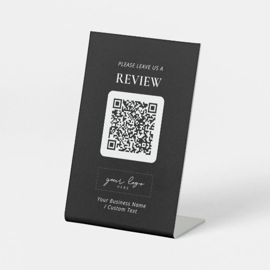 Signe De Table Code QR moderne Business Review (Recto)
