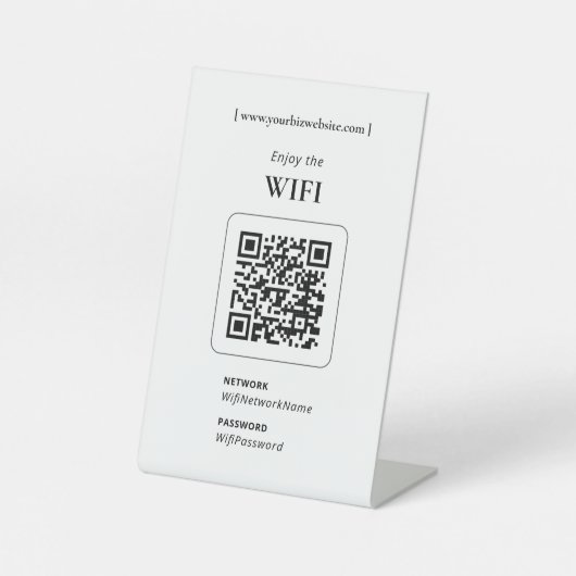 Signe De Table Code QR moderne Business Wifi Sharing (Recto)