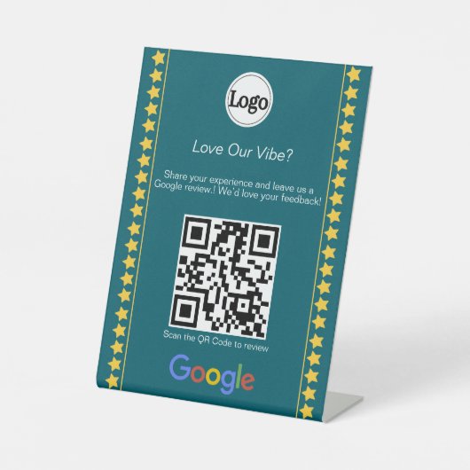 Signe De Table Code QR Moderne de Notation Google Avis Logo Sarce (Recto)